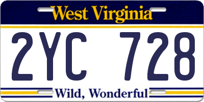 WV license plate 2YC728