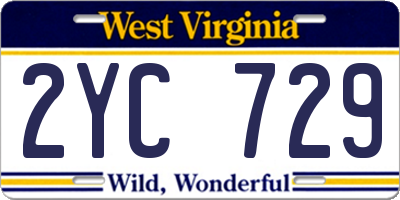 WV license plate 2YC729