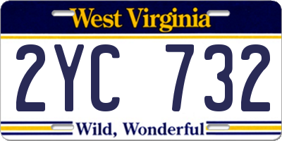 WV license plate 2YC732