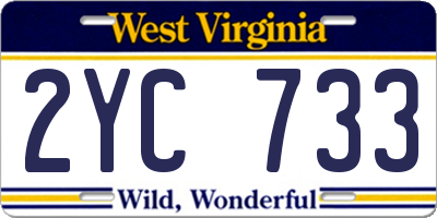 WV license plate 2YC733