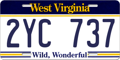 WV license plate 2YC737