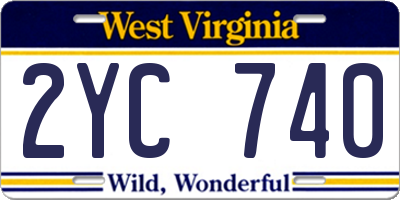 WV license plate 2YC740