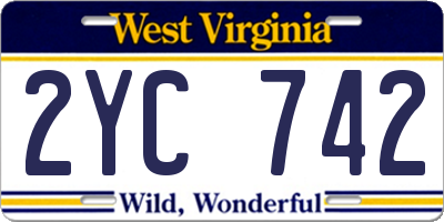 WV license plate 2YC742