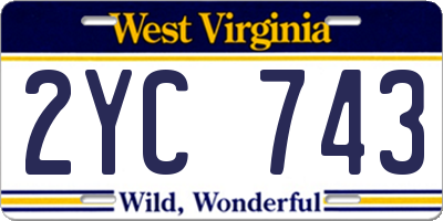 WV license plate 2YC743
