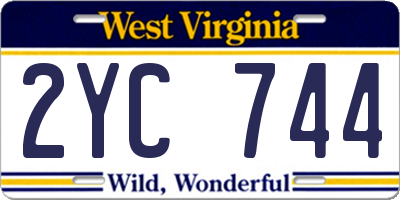 WV license plate 2YC744