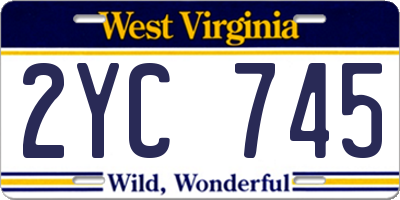 WV license plate 2YC745