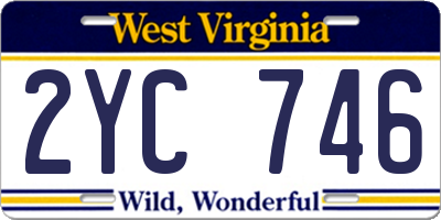 WV license plate 2YC746