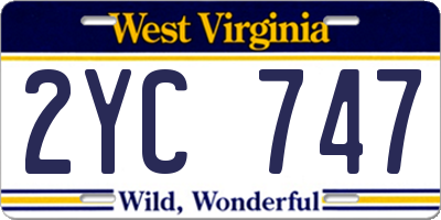 WV license plate 2YC747
