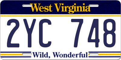 WV license plate 2YC748