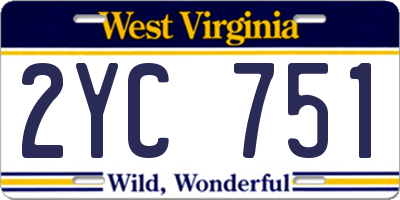 WV license plate 2YC751
