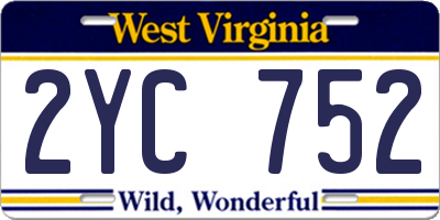 WV license plate 2YC752