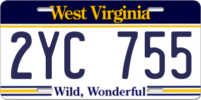 WV license plate 2YC755
