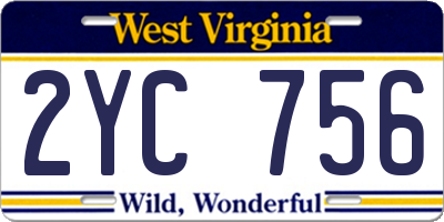 WV license plate 2YC756