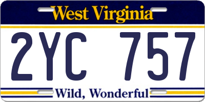 WV license plate 2YC757