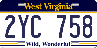 WV license plate 2YC758