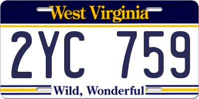WV license plate 2YC759
