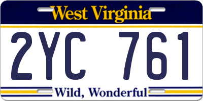 WV license plate 2YC761
