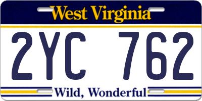 WV license plate 2YC762