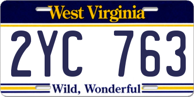 WV license plate 2YC763