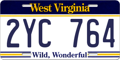 WV license plate 2YC764