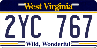 WV license plate 2YC767