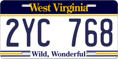 WV license plate 2YC768