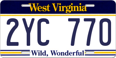 WV license plate 2YC770