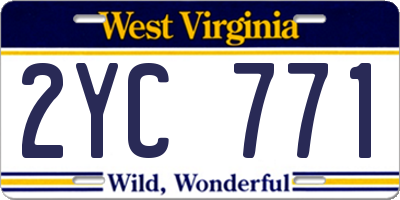 WV license plate 2YC771