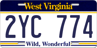 WV license plate 2YC774