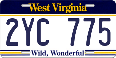 WV license plate 2YC775
