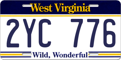 WV license plate 2YC776