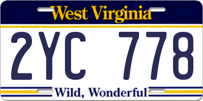WV license plate 2YC778