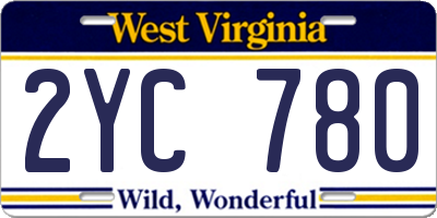 WV license plate 2YC780