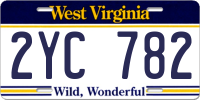 WV license plate 2YC782