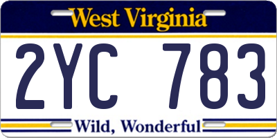 WV license plate 2YC783