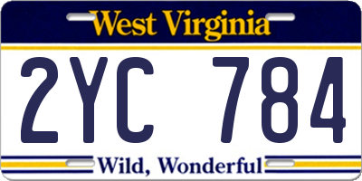 WV license plate 2YC784