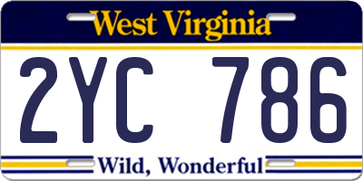 WV license plate 2YC786