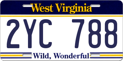 WV license plate 2YC788