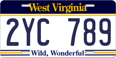 WV license plate 2YC789