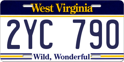 WV license plate 2YC790