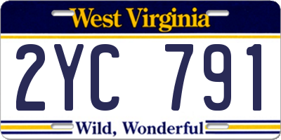 WV license plate 2YC791