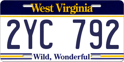WV license plate 2YC792
