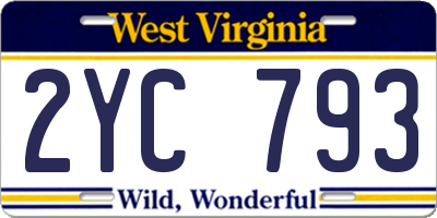 WV license plate 2YC793