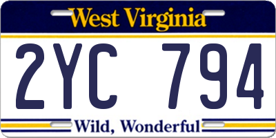 WV license plate 2YC794
