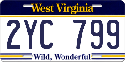 WV license plate 2YC799