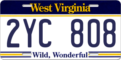 WV license plate 2YC808