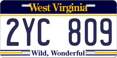 WV license plate 2YC809