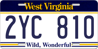WV license plate 2YC810