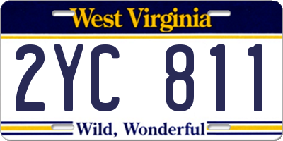 WV license plate 2YC811