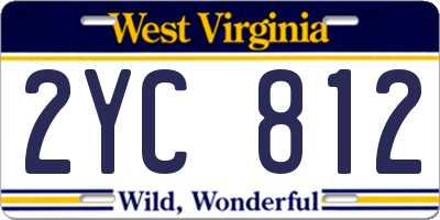 WV license plate 2YC812